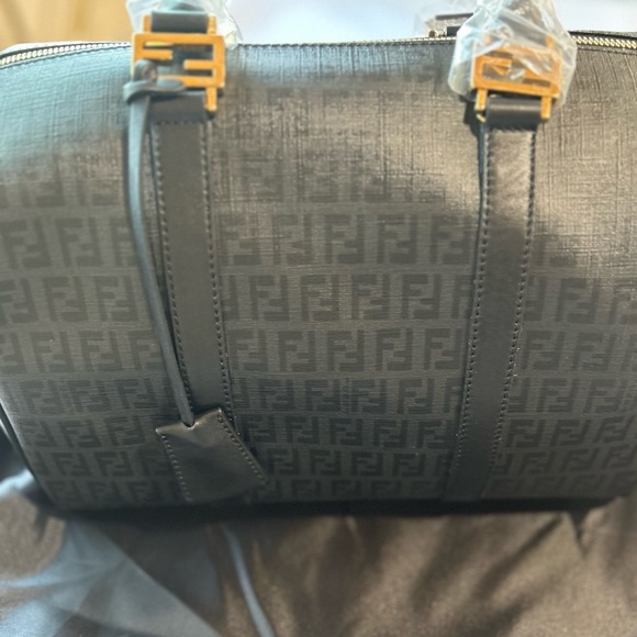 FENDI Baulotto Forever Zucchino brand new rare bag in gray and black top… - Picture 6 of 16